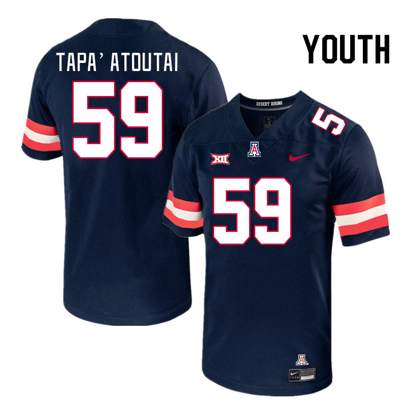 Youth #59 Rhino Tapa'atoutai Arizona Wildcats Big 12 Conference College Football Jerseys Stitched-Na